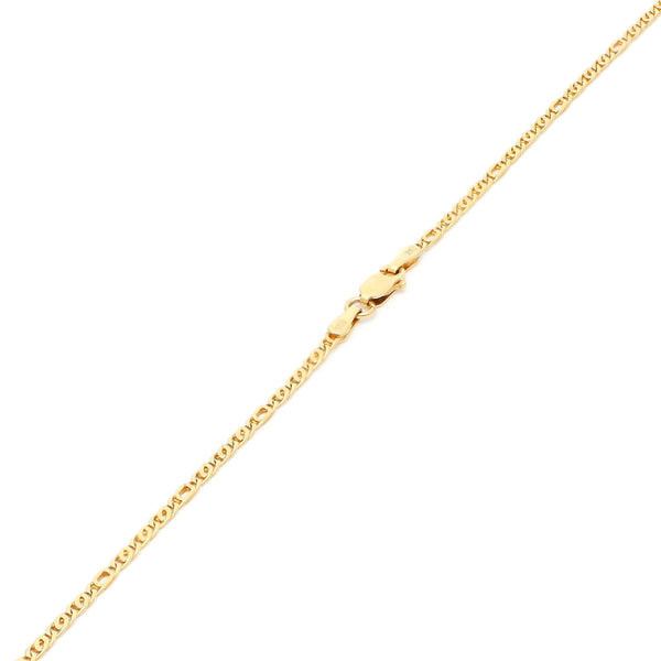 Collar eslabón nudo egipcio en oro amarillo 14 kilates.