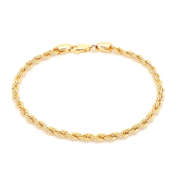 Pulsera eslabón torzal en oro amarillo 14 kilates.
