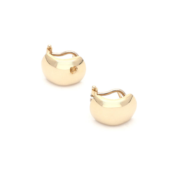 Aretes lisos en oro amarillo 14 kilates.