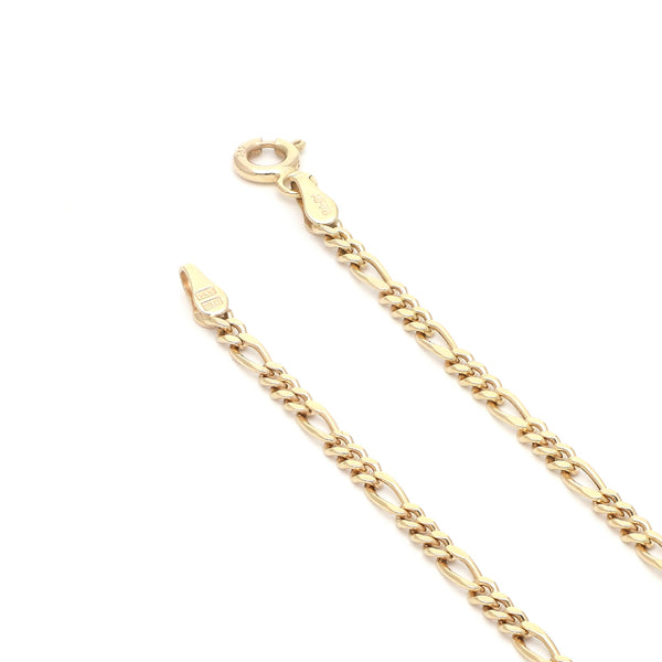 Pulsera de tres eslabones por uno en oro amarillo 14 kilates.
