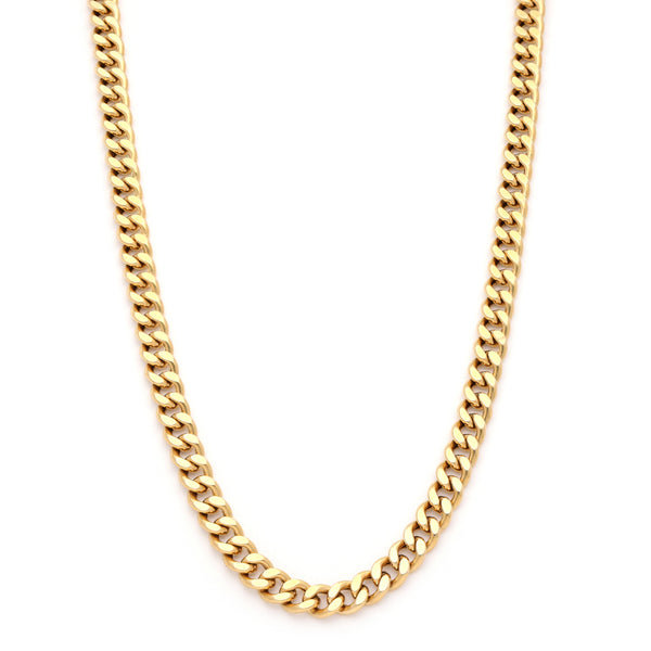 Collar eslabón barbado en oro amarillo 14 kilates.