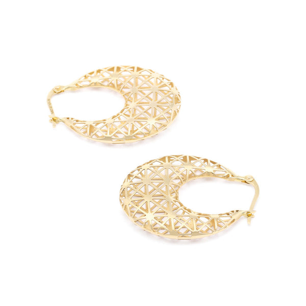 Arracadas caladas en oro amarillo 14 kilates.