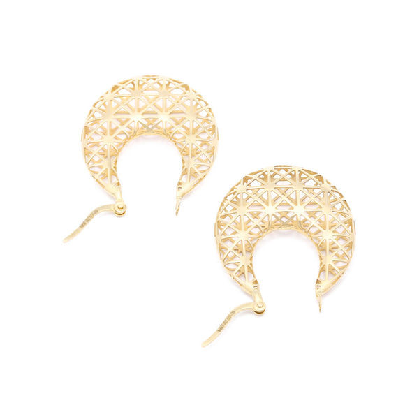 Arracadas caladas en oro amarillo 14 kilates.