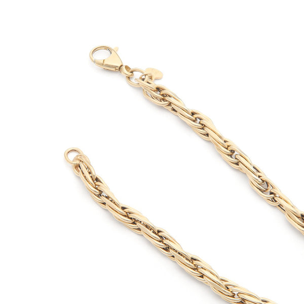 Pulsera eslabón torzal en oro amarillo 14 kilates.