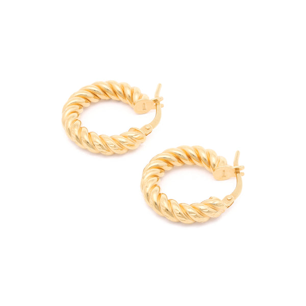 Arracadas torzal en oro amarillo 14 kilates.