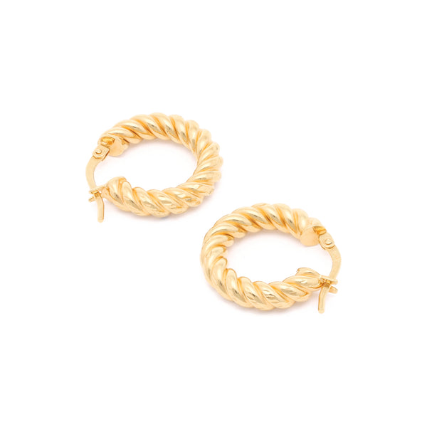 Arracadas torzal en oro amarillo 14 kilates.