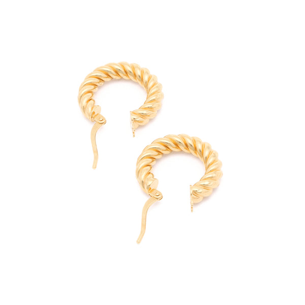 Arracadas torzal en oro amarillo 14 kilates.