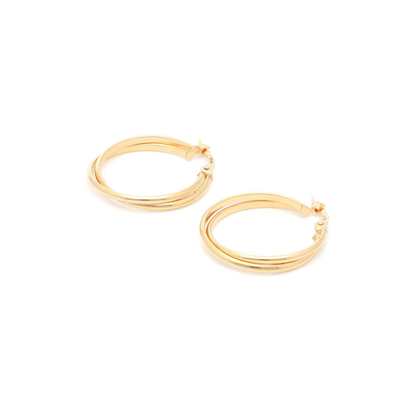 Arracadas lisas en oro amarillo 14 kilates.