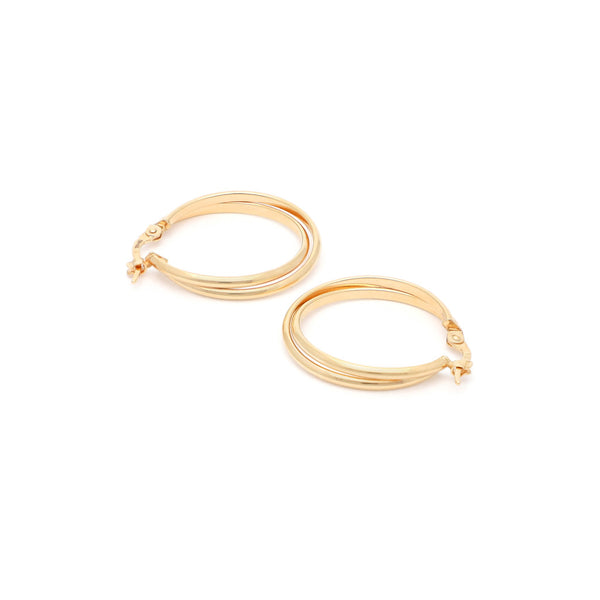 Arracadas lisas en oro amarillo 14 kilates.