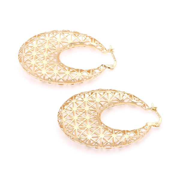 Arracadas caladas en oro amarillo 14 kilates.