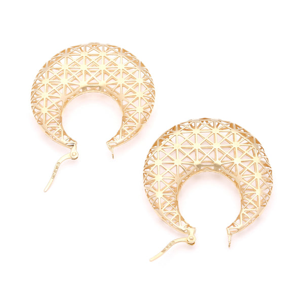 Arracadas caladas en oro amarillo 14 kilates.