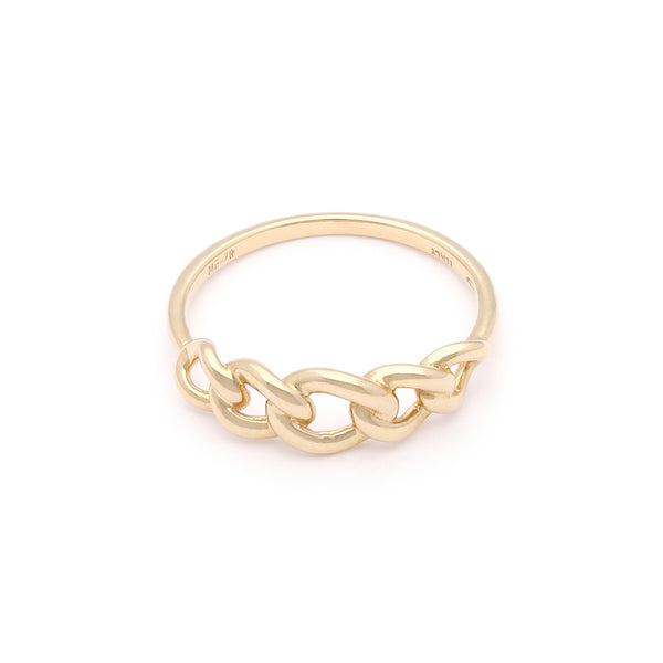 Anillo barbado en oro amarillo 14 kilates.