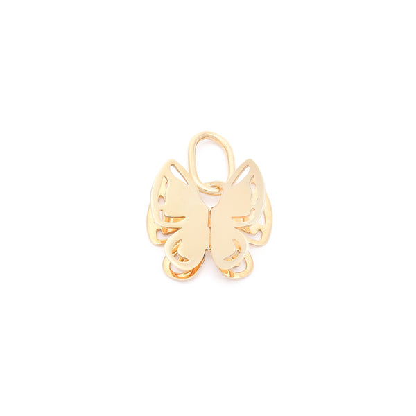 Dije calado motivo mariposa en oro amarillo 14 kilates.