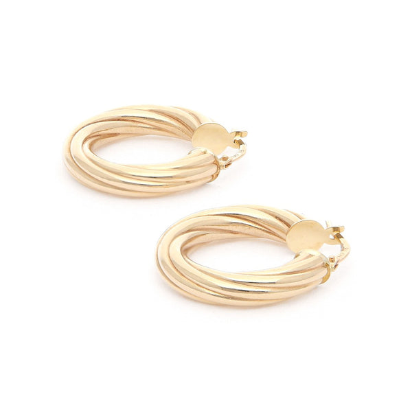 Arracadas torzal en oro amarillo 14 kilates.