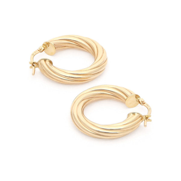 Arracadas torzal en oro amarillo 14 kilates.