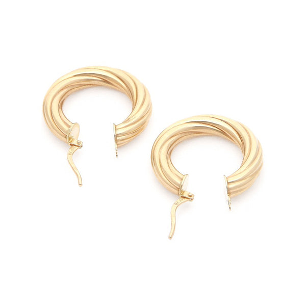 Arracadas torzal en oro amarillo 14 kilates.
