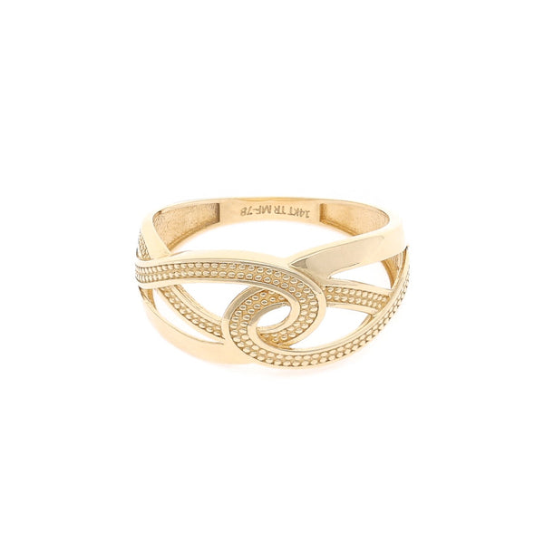 Anillo calado en oro amarillo 14 kilates.