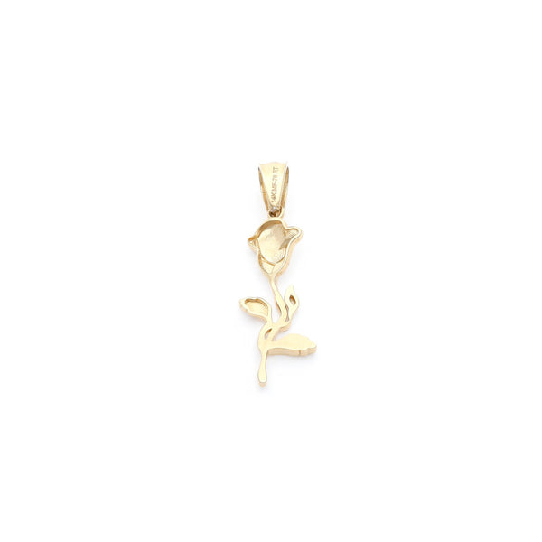 Dije diseño especial motivo flor en oro amarillo 14 kilates.