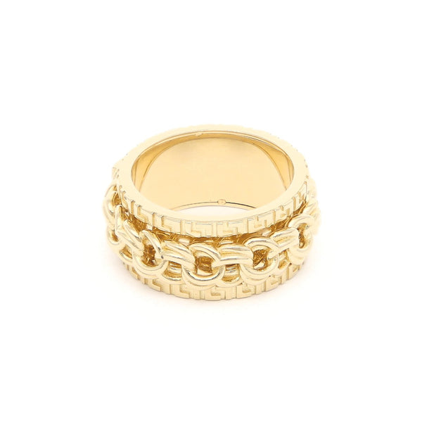 Argolla giratoria en oro amarillo 14 kilates.