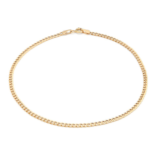 Tobillera eslabón encontrado en oro amarillo 14 kilates.