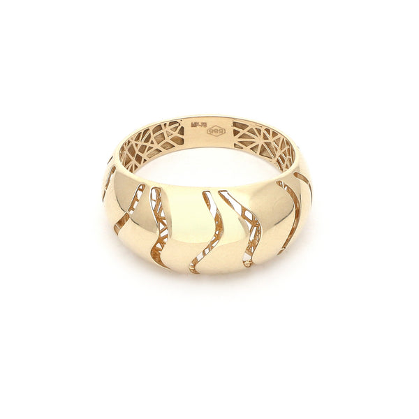 Anillo calado en oro amarillo 14 kilates.