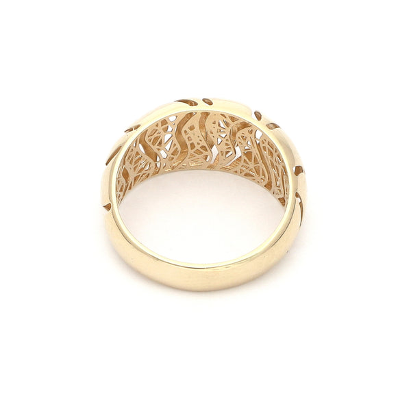 Anillo calado en oro amarillo 14 kilates.