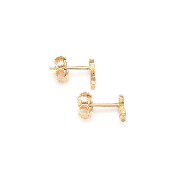Aretes diseño especial con circonias motivo estrellas en oro amarillo 14 kilates.
