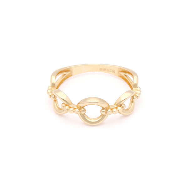 Anillo diseño especial motivo óvalos en oro amarillo 14 kilates.