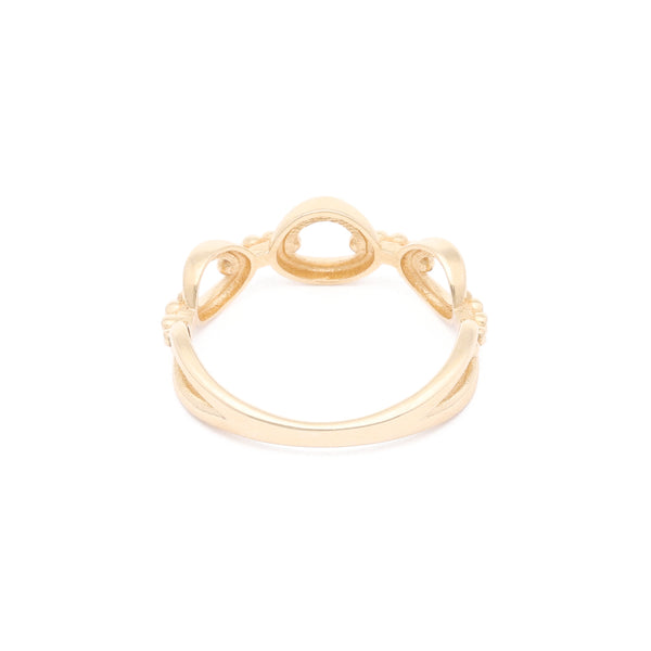 Anillo diseño especial motivo óvalos en oro amarillo 14 kilates.