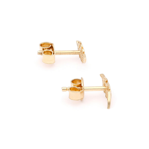 Aretes diseño especial motivo hojas en oro amarillo 14 kilates.