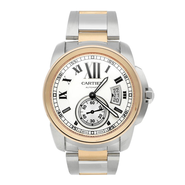 Reloj Cartier para caballero modelo Calibre de Cartier vistas en oro rosa 18 kilates.