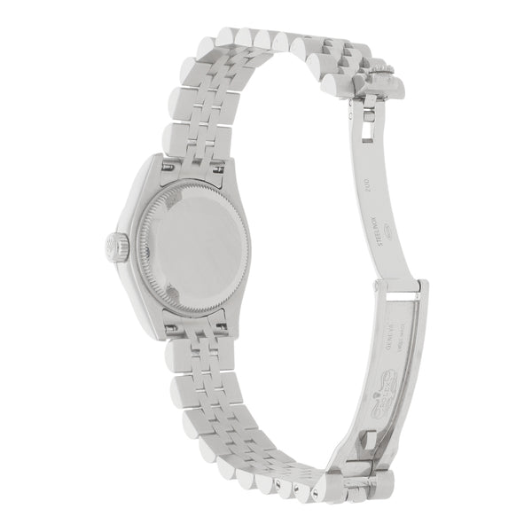 Reloj Rolex para dama modelo Oyster Perpetual DayJust vistas oro blanco 18 kilates.