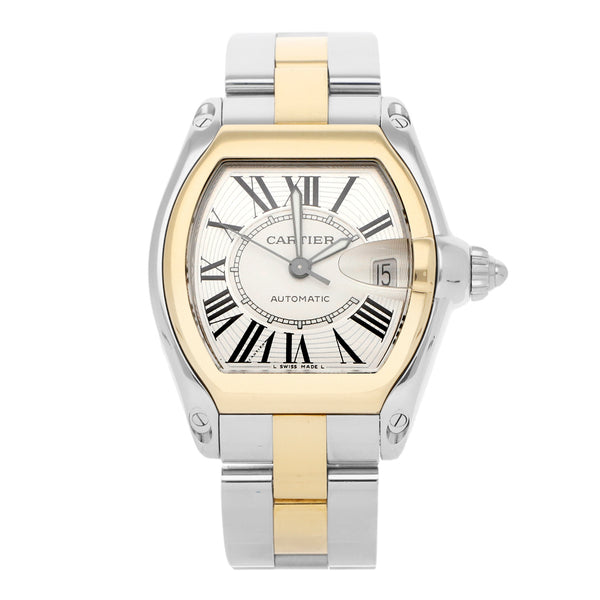 Reloj Cartier para caballero modelo Roadster vistas en oro amarillo 18 kilates.