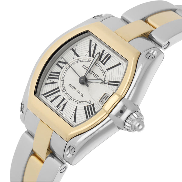 Reloj Cartier para caballero modelo Roadster vistas en oro amarillo 18 kilates.