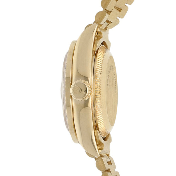 Reloj Rolex para dama modelo Oyster Perpetual DateJust en oro amarillo 18 kilates.