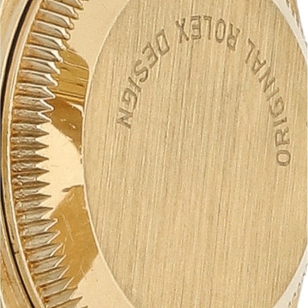 Reloj Rolex para dama modelo Oyster Perpetual DateJust en oro amarillo 18 kilates.