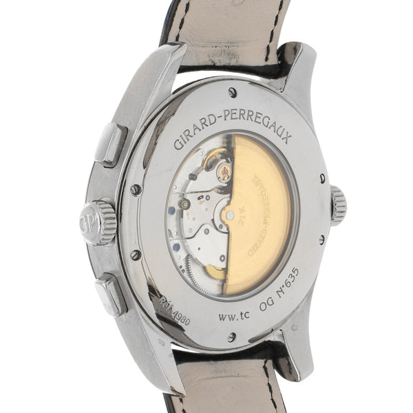 Reloj Girard Perregaux para caballero modelo WW.TC World Time Chronograph caja y broche en oro blanco 18 kilates.