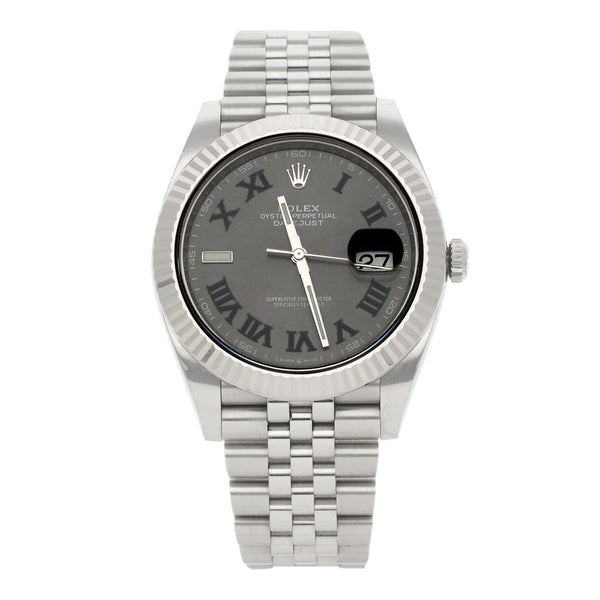 Reloj Rolex para caballero modelo Oyster Perpetual DateJust vistas en oro blanco 18 kilates.