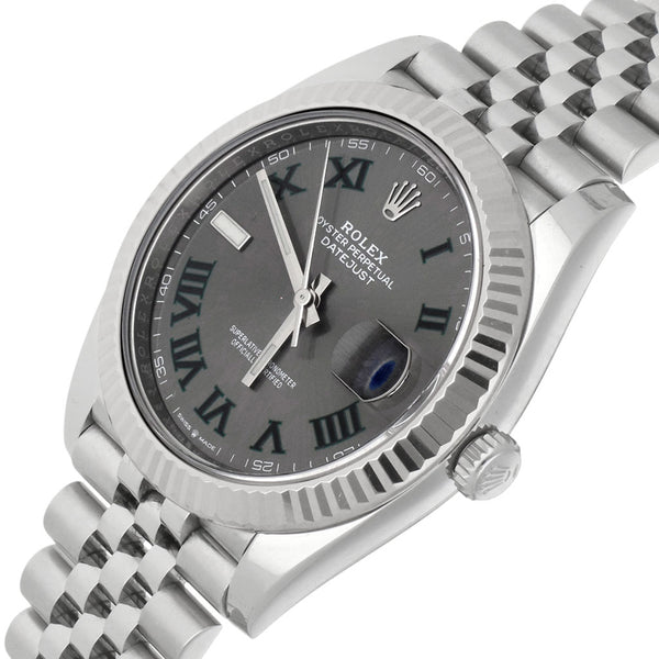 Reloj Rolex para caballero modelo Oyster Perpetual DateJust vistas en oro blanco 18 kilates.