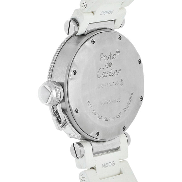 Reloj Cartier para dama modelo Pasha Seatimer vistas en oro rosa 18 kilates.