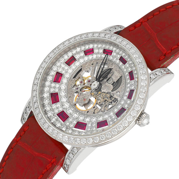 Reloj Corum para caballero modelo Bubbliamonds High Jewelry Skeleton caja y broche en oro blanco 18 kilates.