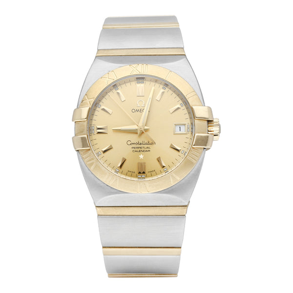 Reloj Omega para caballero modelo Constellation Double Eagle vistas oro amarillo 18 kilates.