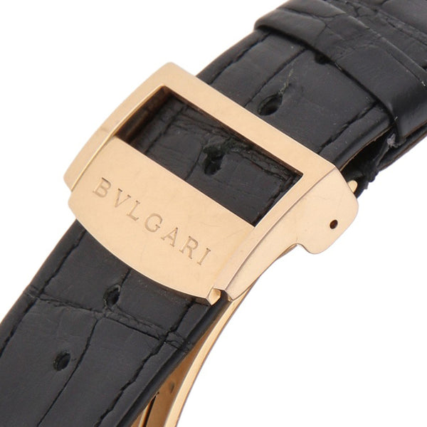 Reloj Bvlgari para caballero modelo Octo caja y broche en oro rosa 18 kilates.
