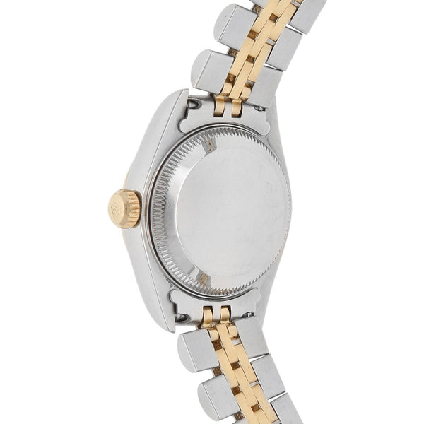 Reloj Rolex para dama modelo Oyster Perpetual DateJust vistas en oro amarillo 18 kilates.