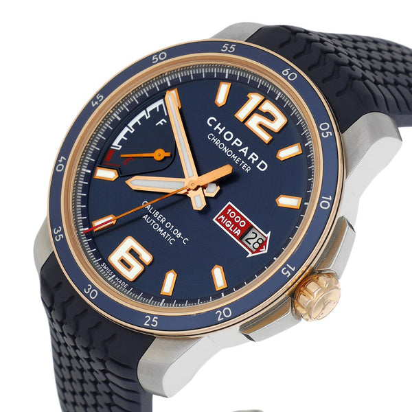 Reloj Chopard para caballero modelo modelo Mille Miglia GTS Power Control Brescia Roma vistas en oro rosa 18 kilates.
