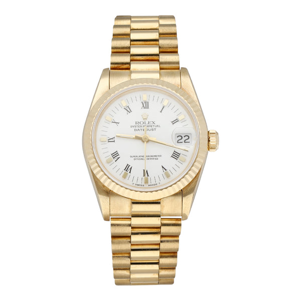 Reloj Rolex para dama modelo Oyster Perpetual DateJust en oro dos tonos 18 kilates.