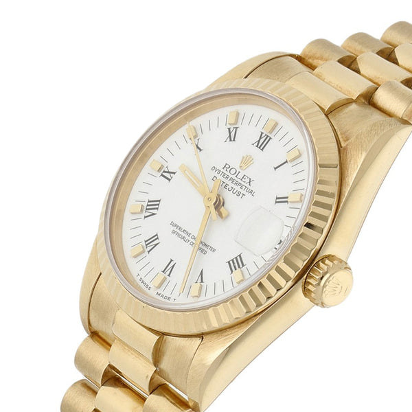 Reloj Rolex para dama modelo Oyster Perpetual DateJust en oro dos tonos 18 kilates.