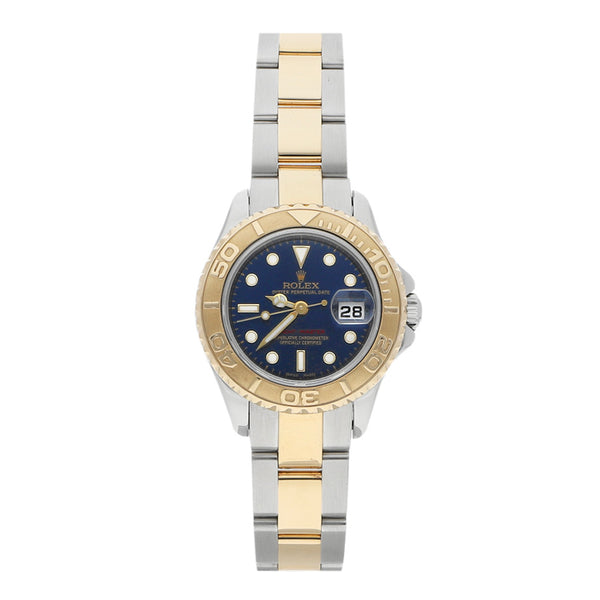Reloj Rolex para dama modelo Oyster Perpetual Date Yach Master vistas en oro amarillo 18 kilates.