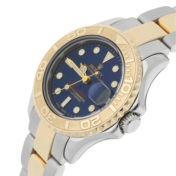 Reloj Rolex para dama modelo Oyster Perpetual Date Yach Master vistas en oro amarillo 18 kilates.