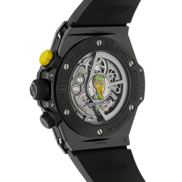 Reloj Hublot para caballero modelo Big Bang Unico Bi-Retrograde FIFA Brasil Chronograph.